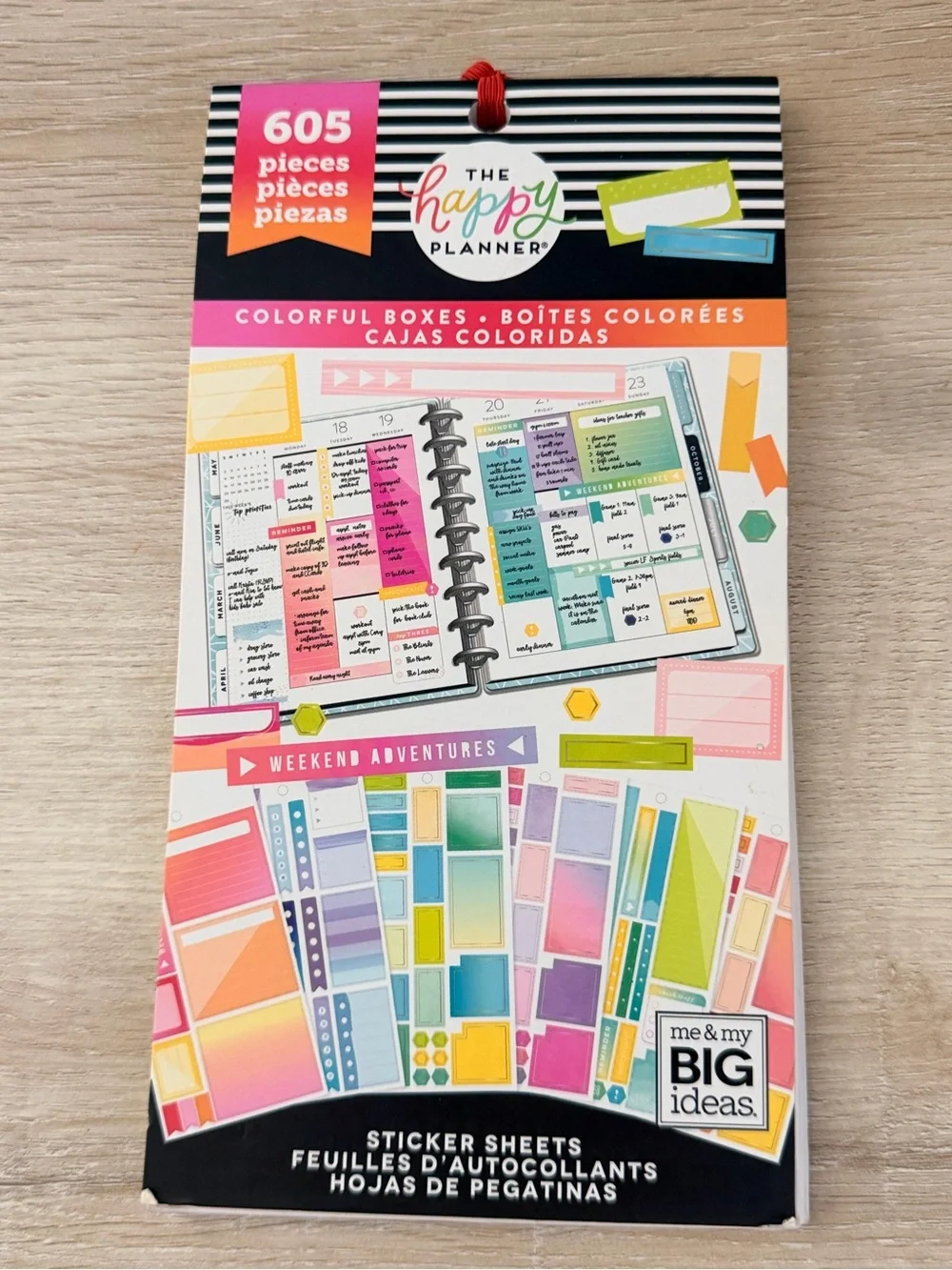 The Happy Planner Colorful Boxes Sticker Pack - Multicolor